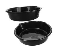 ibasenice 2pcs Plastic Oil Drain Pan with Design Black Drip Trays for Automotive Oil Changes and Fluid Collection Use Maintenance Tool for Garage and Workshop
