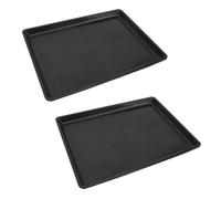 ibasenice 2pcs Plastic Pet Cage Bedpans Leakproof Dog Crate Tray for Toilet Training Odor Resistant Storage Trays for Animals Suitable for Living Garden Park Black