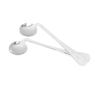 ibasenice 2Pcs Portable Adaptive Spoons for Elderly Adults Non-Weighted Stainless Steel Utensils with Wider Textured Handles Convenient Outdoor and Household Use for Weak Grip and Disabled