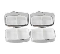 ibasenice 2pcs Portable Pillbox Bling Compartment Medicine Organizer Small Pill Container Travel Medicine Holder Box Case for Purse Bag Daily Pill Organizer Compartment Box