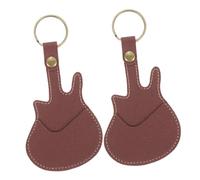 ibasenice 2pcs PU Leather Guitar Pick Organizer Keychain Portable Plectrum Case with Keyring Scratch Resistant Storage Bag for Guitar Picks Protection and Easy Access During Performances and