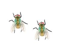 ibasenice 2pcs Realistic Plastic Fly Prank Simulation Artificial Blowfly Decorative Insect Model for Party Halloween April Fool's Day Fun and Surprise Prop