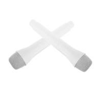 ibasenice 2pcs Realistic Plastic Microphone Prop for Lightweight Pretend Play for Karaoke Speech Practice Birthday Party Halloween Christmas Cosplay Safe Indoor Outdoor Fun