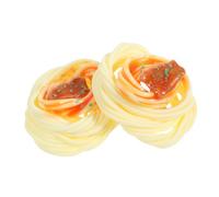 ibasenice 2pcs Realistic Simulated Spaghetti Model with Beef Sauce Artificial Noodles for Restaurant Display Party Decoration and Theatrical Props Lifelike Fake Food Decors