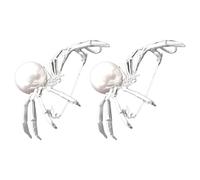 ibasenice 2pcs Realistic Spider Brooch with Artificial Pearl Silver Lapel Pins for Women Halloween Spider Pin Jewelry Versatile Bag and Clothing Accessory Craftsmanship