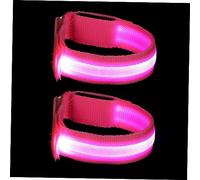 ibasenice 2Pcs Rechargeable LED Luminous Armbands Stylish Glowing Safety Bands for Night Running Cycling Outdoor Activities Lightweight Durable Material