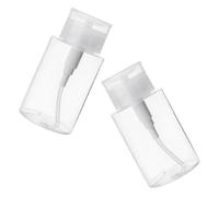ibasenice 2pcs Refillable 300ml Petg Cosmetic Bottles with Push down Pump Cap, Sturdy Travel Liquid Dispensers for Cleansing Water and Makeup Removal, for Business Trips and Travel