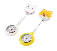 ibasenice 2pcs Retractable Nurse Fob Watch Nursing Pocket Watch Quartz Water Resistant for Medical Staff Doctors Paramedics