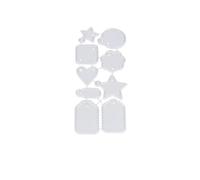 ibasenice 2pcs Reusable Metal Label Cutting Dies in Silver Iron for DIY Crafts with Safe Embossing Stencils, for Creativity Ability and Intelligence Development in Card Making