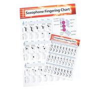 ibasenice 2pcs Saxophone Chord Chart Learning Reference Saxophone Poster Charts for Practice and Novice Use