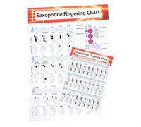 ibasenice 2Pcs Saxophone Practice Charts for Beginners, Wall Chart Poster, Coated Paper Fingering Guide with Suggested Chords Reference