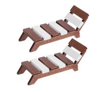 ibasenice 2pcs Scale Miniature Beach Chair Realistic Dollhouse Patio Furniture Lightweight Doll Lounge for Sunbathing and Living Decor