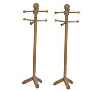 ibasenice 2pcs Scale Vintage Dollhouse Clothes Rack Miniature Hat Coat Stand Retro Style Doll Dress Form for Dollhouse Decor and Pretend Play Accessories