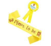 ibasenice 2pcs Shower Sash Set Corsage for Expecting Mom Gender Reveal Party Decorations for Boys Bright Design for Celebrating