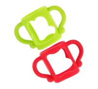 ibasenice 2pcs Silicone Bottle Handles Soft Comfortable Grip Milk Bottle Grips for Narrow Neck Easy to Clean Reusable Accessories Red and Green