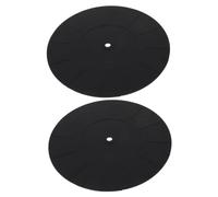 ibasenice 2pcs Silicone Turntable Pad Vinyl Record Player Mat Slip Design for Vinyl Turntable Accessories