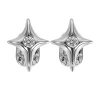 ibasenice 2pcs Silver Four-Point Star Metal Tooth Grills Asymmetric Single Tooth Jewelry for Hip-hop Costume and Party Unique Rapper Decoration