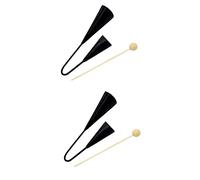 ibasenice 2pcs Small Metal Cowbells Double Cowbells for Musical Instrument Cow Sound Noise Maker Hammer for Outdoor