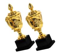ibasenice 2pcs Small Plastic Winner Trophy Mini Gold Competition Awards for Classroom Rewards Sports Talent Lightweight Material
