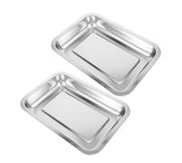 ibasenice 2Pcs Small Stainless Steel Cat Litter Tray Durable Metal Litter Box for Cats and Small Animals Material Easy to Clean Stable Design