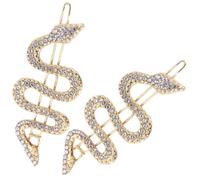 ibasenice 2pcs Snake Hair Clips with White Crystals Metal Snake Barrettes for Women and Teens Decorative Hair Grips for Weddings Parties Festivals Lightweight