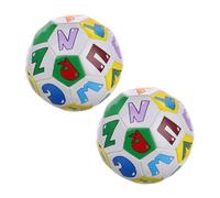ibasenice 2pcs Soccer Ball Rubber Football for Boys Lightweight Alphabet Learning Mini Football for Preschool Indoor Outdoor Training and Active Play