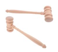ibasenice 2PCS Solid Wood Judge Gavel with Smooth Hand-polished Finish Ergonomic Grip Wooden Auction Hammer for Lawyer Role Play Movie Prop Party Costume Accessory