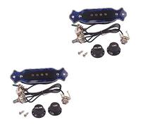 ibasenice 2pcs Soundhole Pickup Prewired Active Pickup Humbucker for Acoustic Guitar Tone Volume Controller Knobs Suitable String Electric Cigar Box Guitar