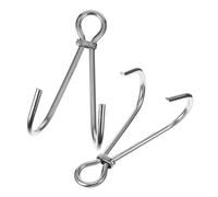 ibasenice 2Pcs Stainless Steel Diving Hook Portable Double Grip Underwater Tool for Adventures Lightweight and Compact Design for Easy Storage Heavy Duty Metal Hook for Reliable
