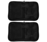 ibasenice 2pcs Sugar Meter Bag Testing Pouch Polyester Black Inner Divider Pocket Multiple Compartments for Daily Commutes and Travel