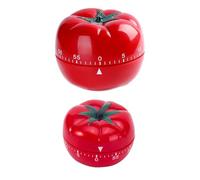 ibasenice 2pcs Tomato Shape Countdown Timer Mechanical Timing Device Manual Mechanical Timer with Charming Design Red Pp Material Convenient to Use Environmental Protection for Kitchen