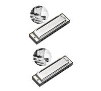 ibasenice 2pcs Tones Harmonica C Blues Harmonica for Mouth Organ Adults Sliver for Blues Harp Playing