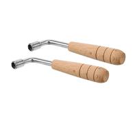 ibasenice 2pcs Truss Rod Wrench Set with L Shaped Wood Handle for Lyre Harp and Auto Harps Stainless Steel Tuning Wrench and Maintenance