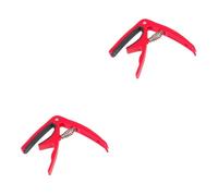 ibasenice 2pcs Ukulele Capo for Acoustic Guitar Lightweight Clamp for String Instruments Essential for Folk and Country Music Easy One-handed Use Abs Material Red