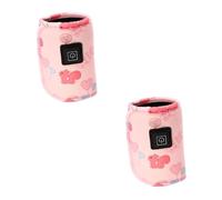 ibasenice 2pcs USB Feeding Bottle Warmer Cover Born Essentials Milk Bottle Warmer for Car Travel Safety and Easy to Use