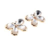 ibasenice 2pcs Vintage Rhinestone Butterfly Brooch Elegant Crystal Bling Lapel Pins for Women Bridal Suit Coat Shawl Scarf Accessory Decorative Alloy Badge