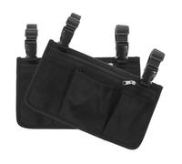 ibasenice 2pcs Wheelchair Accessory Pouch Side Pocket for Wheelchair Pouch with Cup Holder Integration Organization Oxford Cloth and Plastic Material for Outdoor Activities Daily Commutes