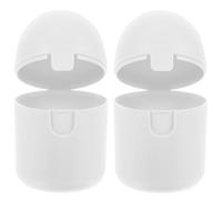 ibasenice 2pcs White Pp Storage Box with Microwave Sterilization Function for Sanitation and Disinfection, Personal Items Holder for Travel and Work Use