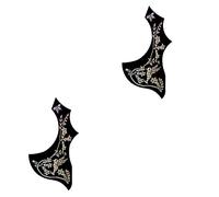 ibasenice 2pcs Wing Shaped Guitar Pickguard Self-adhesive Pick Guard Sticker in Flower Bird Pattern for Acoustic Guitar Made of Material