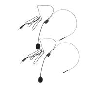 ibasenice 2pcs Wired Headset Condenser Microphones with Noise Reduction 3.5mm Jack Headwear Microphone for Live Streaming Interview Recording and Voice Amplification - Portable Black