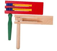 ibasenice 2pcs Wooden Castanet Toys Hand Percussion Ratchets Music Soundboards for Boys and Girls