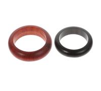 ibasenice 2pcs Wooden Decorative Ring Vintage Creative Design Easy to Take off Chic All-matched Ring for Everyday Wear