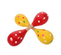 ibasenice 2pcs Wooden Double-headed Maracas for Adults Hand Percussion Instrument with Rhythm Early Education Musical Shaker to Boost Creativity and Rhythm Skills