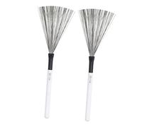 ibasenice 2pcs Wooden Handle Drum Wire Brush for Jazz Percussion Steel Wire for Hand Drum Cleaning