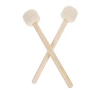 ibasenice 2pcs Wool Felt Drum Mallets with Wood Handle Big Drum Hammer Instrument Accessory Strong Striking Feeling Firm and Stable for Percussion