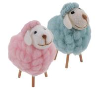 ibasenice 2pcs Wool Felt Sheep Ornament Cartoon Figurine Decoration