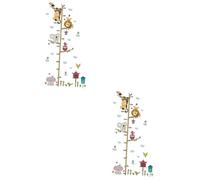 ibasenice 2pcs Zoo Animal Wall Decals Growth Chart Wall Sticker Non-Toxic Removable Decals for Kindergarten Playroom Decor