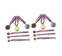 ibasenice 2sets Award Medals for Gold Silver Bronze Sports Prize Medals with Ribbons for Competitions and Tournaments Diameter Lightweight Each 6pcs*2