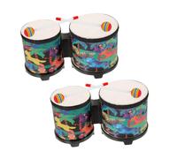 ibasenice 2sets Boys and Girls Drum Percussion Instruments Hand Drum Set Musical Learning Toy for Rhythm Training Indoor Outdoor Playing