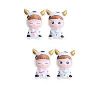 ibasenice 2sets Cow Cake Adornment Cute Milk Bottle Design for Birthday Celebrations Baking Parties Year Cake Decorations for Home Room Decor 2pcs*2